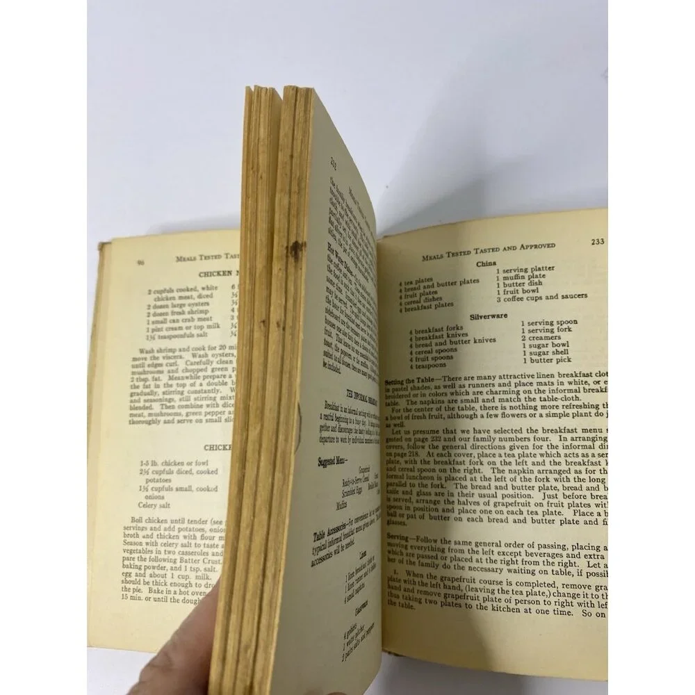 Good Housekeeping Meals Tested‎ Tasted Approved Cookbook 1930 Second Edition